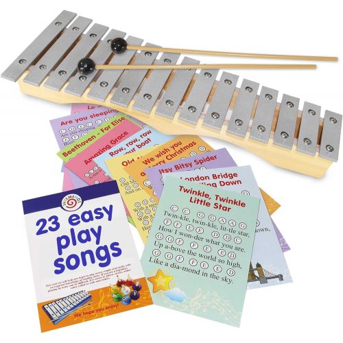  InTemenos Professional Diatonic Glockenspiel 15 notes - Xylophone with 22 Easy Play Sheet Music Songs