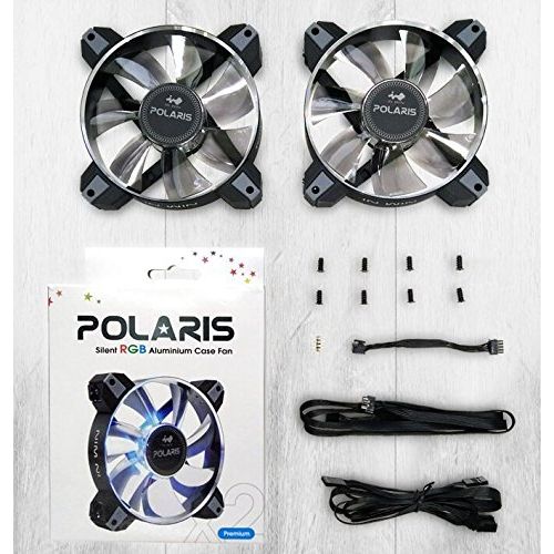  InWin Polaris RGB Aluminum Twin Pack Fan Kit Two RGB LED 120mm High Performance Silent Cooling