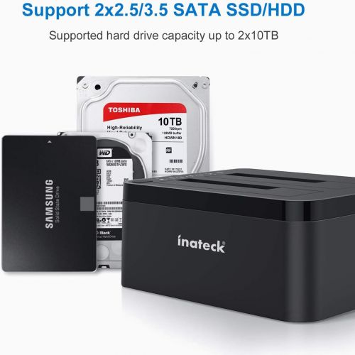  [아마존 핫딜] [아마존핫딜]Inateck Type C SATA Hard Drive Docking Station , USB 3.0 SSD Docking Station,Dual Bay,FD2002C