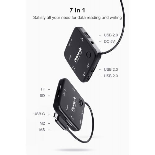  [아마존 핫딜]  [아마존핫딜]Inateck USB C OTG Adapter mit 3 USB Ports und SD/TF/SDH-Kartenleser, Kompatibel mit den meisten USB C Geraten