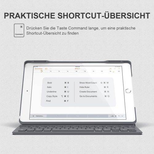  [아마존 핫딜]  [아마존핫딜]Inateck Tastatur Huelle kompatibel mit 9.7 iPad 2018(6. Generation), iPad 2017(5.Generation) und iPad Air 1, Ultra Slim Keyboard Case in QWERTZ Layout, BK2003