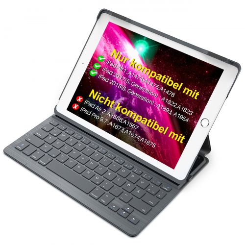  [아마존 핫딜]  [아마존핫딜]Inateck Tastatur Huelle kompatibel mit 9.7 iPad 2018(6. Generation), iPad 2017(5.Generation) und iPad Air 1, Ultra Slim Keyboard Case in QWERTZ Layout, BK2003