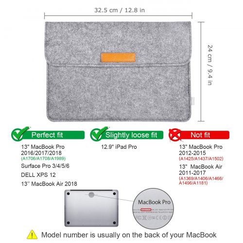  [아마존 핫딜]  [아마존핫딜]Inateck Filz Tasche Huelle Kompatibel Surface Pro 6/5/4/3/, 13 MacBook Air 2018/2019, 13 MacBook Pro 2019/2018/2017/2016, Laptop Sleeve Case Laptophuelle