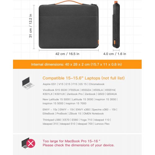  [아마존베스트]Inateck 15-15.6 Inch Shockproof Laptop Sleeve Case Briefcase Bag Water Resistant for Laptops, Notebooks, Ultrabooks, Netbooks - Black