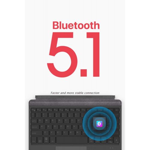  [아마존베스트]Inateck Surface Go Keyboard, Bluetooth 5.1, 7-Color Backlight, Compatible with Surface Go 1 and Go 2 (2020 New), KB02009 Black