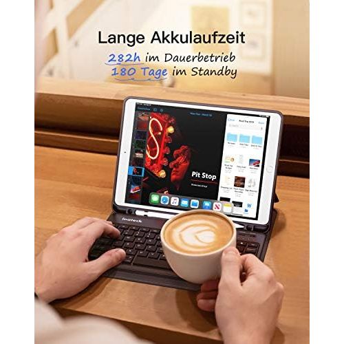  [아마존베스트]Inateck Keyboard Case for iPad 2020 (8th Gen)/iPad 2019 (7th Gen) 10.2 Inch, iPad Air 3 and iPad Pro 10.5, Detachable with Screen Shut-Off QWERTZ, KB02012, Dark Grey