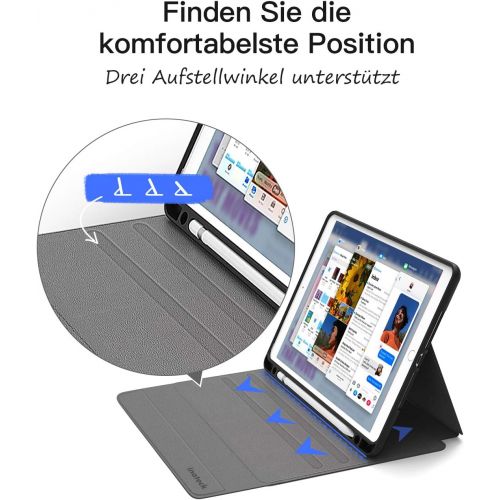  [아마존베스트]Inateck Keyboard Case for iPad 2020 (8th Gen)/iPad 2019 (7th Gen) 10.2 Inch, iPad Air 3 and iPad Pro 10.5, Detachable with Screen Shut-Off QWERTZ, KB02012, Dark Grey