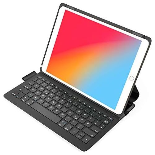  [아마존베스트]Inateck Ultra Light Keyboard Case for iPad 2020 (8th Gen)/iPad 2019(7th Gen) 10.2 Inch, iPad Air 3 and iPad Pro 10.5, with Smart Power Button, QWERTZ, BK2006