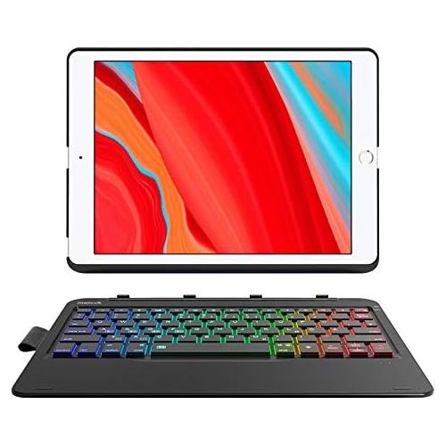  [아마존베스트]Inateck Keyboard Case for iPad 2020(8th Gen)/iPad 2019(7th Gen) 10.2 inch, iPad Air 3 and iPad Pro 10.5, Detachable with 7 Colors Backlight, QWERTZ, KB02014