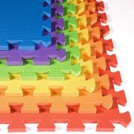 [아마존베스트]IncStores - Rainbow Foam Tiles (6 Pack) - 2ft x 2ft Interlocking Foam Childrens Portable Playmats