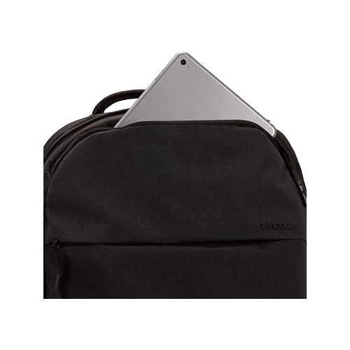인케이스 Incase Compact Backpack - Travel Backpack + Laptop Bag - Plush Fleece Lined Laptop Compartment Fits 16-inch Laptop - Compact Carry On Backpack for Travel (18in x 13in x 5in x 17.5L) - Black