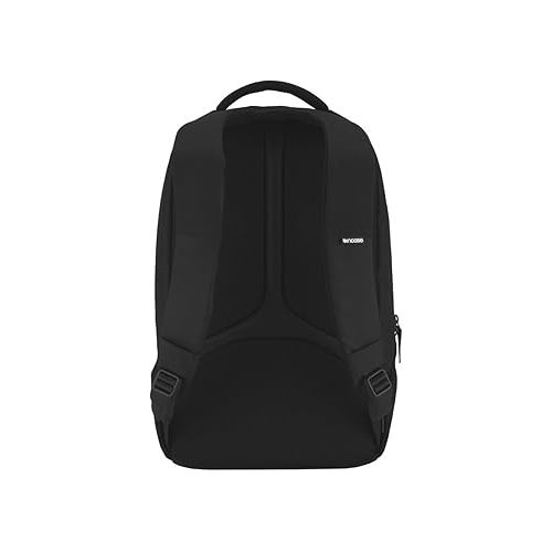 인케이스 Incase ICON Lite Pack - Durable Travel Backpack + Laptop Bag with Faux-Fur Padded Laptop Sleeve - Fits 16-inch Laptop - Compact Carry On Backpack for Travel (19 x 13 x 9 in) - Black