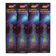 인센스스틱 Hem 7 Chakra Incense - 4 Packs, 35 Sticks per Pack, 7 Unique Fragrance