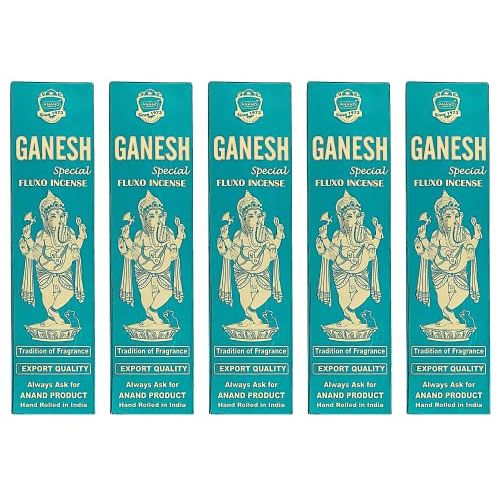  인센스스틱 Ganesh Special Fluxo Incense - 5 Packs, 25 Grams per Pack