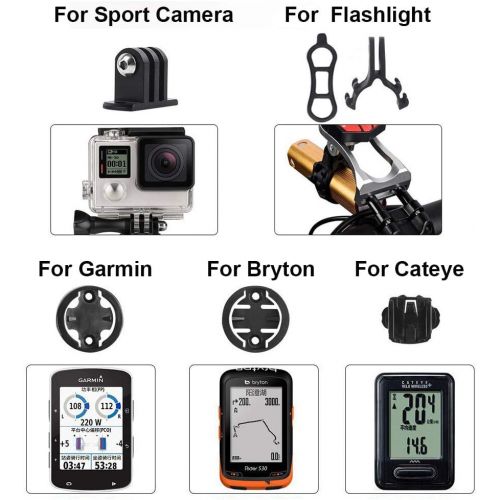  Incoous 3-in-1 Cycling Bike Computer GPS Out Front Mount Holder for Garmin Edge Cateye Bryton Bike Computer Gopro Sport Camera Bicycle Light, for Mountain Bike Road Bike Handlebar Extended