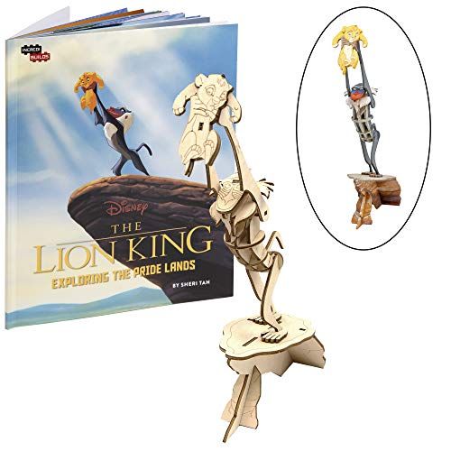  IncrediBuilds Disney The Lion King 3D Wood Puzzle &?Model Figure Kit (27 Pcs) - Build & Paint Your Own 3-D Movie Toy - Holiday Educational Gift for Kids & Adults, No Glue Required, 8+