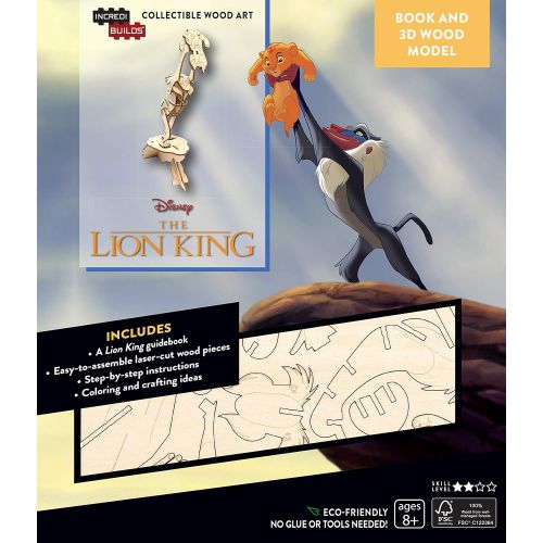  IncrediBuilds Disney The Lion King 3D Wood Puzzle &?Model Figure Kit (27 Pcs) - Build & Paint Your Own 3-D Movie Toy - Holiday Educational Gift for Kids & Adults, No Glue Required, 8+
