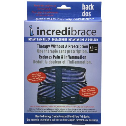  Incrediwear Low Back Brace (Black, X-Large)