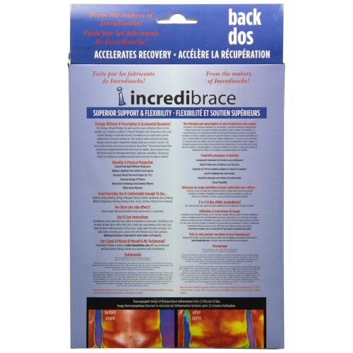  Incrediwear Low Back Brace (Black, X-Large)