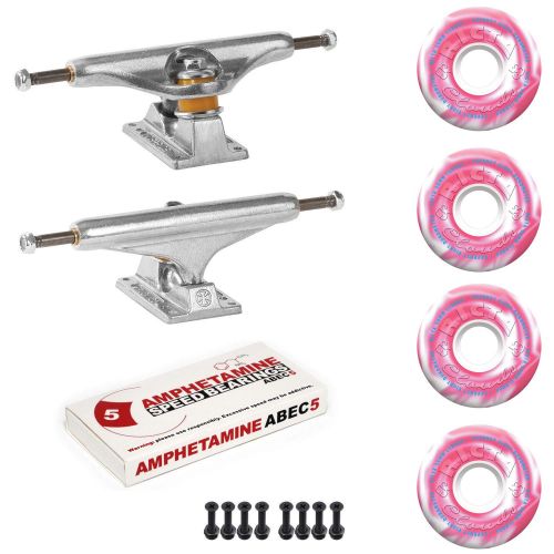  Independent Skateboard Package 144 Trucks Ricta Clouds 56mm Pink Wheels ABEC 5