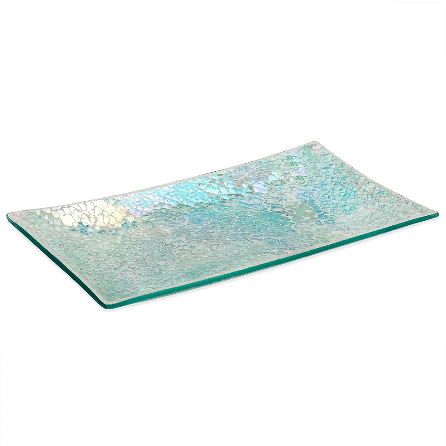 India Ink Aurora Cracked Glass Guest Towel Tray in Pastel