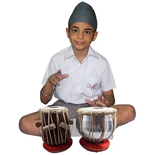  [아마존베스트]India Meets India Tabla Set 16.5cm, Dayan & Bayan Bayan and Dayan with Gaddi 7.5Mango Wood, Metal, Covers & Bag for Kids Training