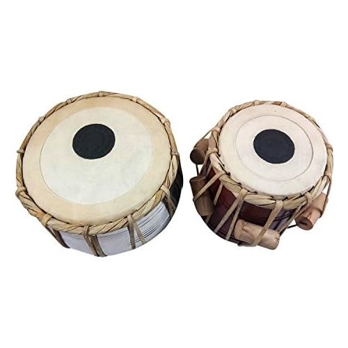  [아마존베스트]India Meets India Tabla Set 16.5cm, Dayan & Bayan Bayan and Dayan with Gaddi 7.5Mango Wood, Metal, Covers & Bag for Kids Training