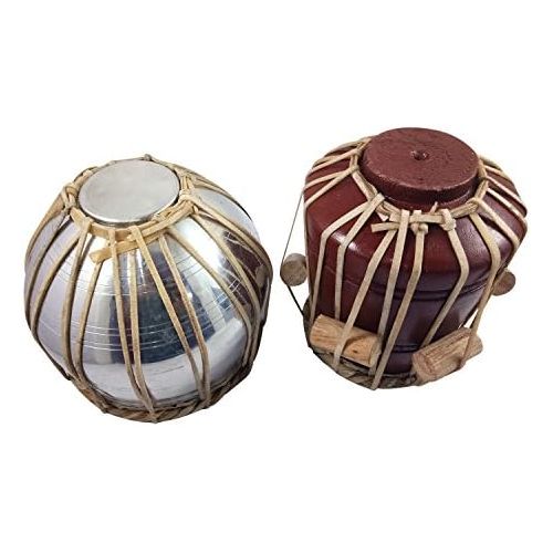  [아마존베스트]India Meets India Tabla Set 16.5cm, Dayan & Bayan Bayan and Dayan with Gaddi 7.5Mango Wood, Metal, Covers & Bag for Kids Training