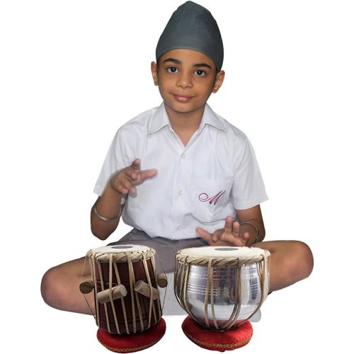  [아마존베스트]India Meets India Tabla Set 16.5cm, Dayan & Bayan Bayan and Dayan with Gaddi 7.5Mango Wood, Metal, Covers & Bag for Kids Training