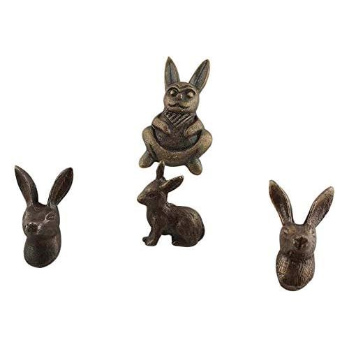  IndianShelf Handmade 4 Piece Kids Toddler Metal Antique Drawer Rabbit Knobs Dresser Handles Vintage Cabinet Pulls