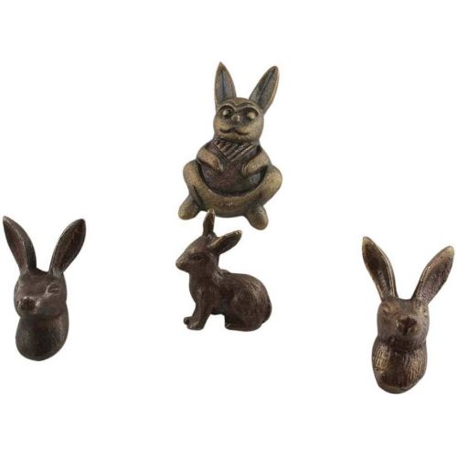  IndianShelf Handmade 4 Piece Kids Toddler Metal Antique Drawer Rabbit Knobs Dresser Handles Vintage Cabinet Pulls