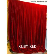 Indiaz trends Ruby Red Velvet Curtain, Vintage Cotton Velvet Curtain and Drape - Select Size, Made from 100% VINTAGE COTTON VELVET UPHOLSTERY FABRIC (52 by 108 in)