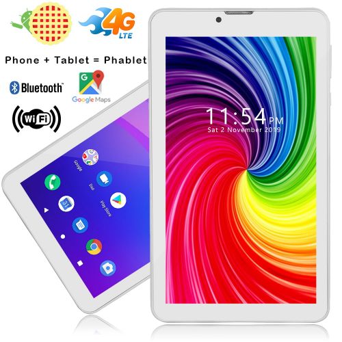  Indigi 7.0 Unlocked 3G Smart Phone 2-in-1 Phablet Android 4.4 Tablet PC w Built-in Smart Cover AT&T T-Mobile (White)