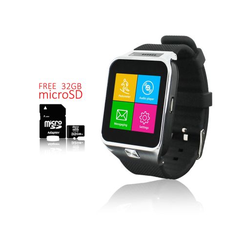  Indigi GSM Unlocked Smart Watch + Phone [Text & Call Reminder + Bluetooth 4.0 + Built-In Camera] + 32gb SD