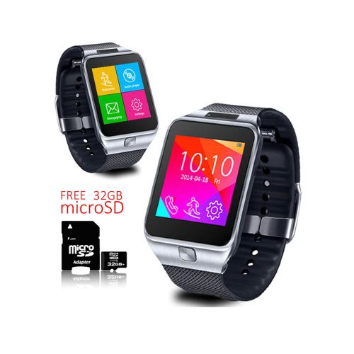  Indigi GSM Unlocked Smart Watch + Phone [Text & Call Reminder + Bluetooth 4.0 + Built-In Camera] + 32gb SD