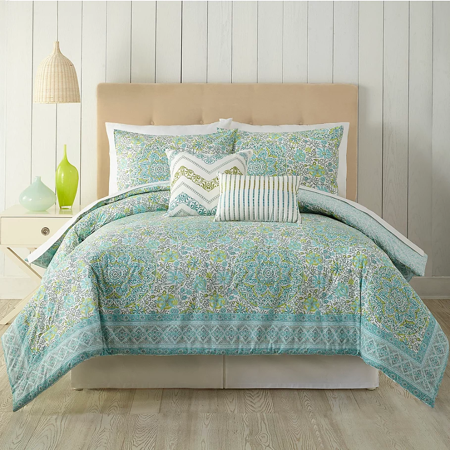 Indigo Bazaar Stamped Indian Floral Comforter Set