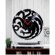 Indigovento Wall clock Dragons Vinyl clock Game of Thrones Vinyl record Winter Is coming clock Birthday Gift home decor House Targaryen Stark decor art