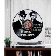 Indigovento Blues Brothers Vinyl clock Wall clock Mission from god clock Vinyl record clock Birthday gift Clock Vinyl circle Wall decor unique gift