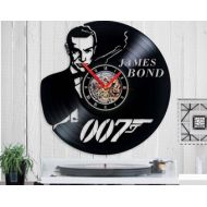 Indigovento 007 Vinyl clock James bond record clock wall Bond vinyl clock Bond art James Bond decor James Bond MI-6 Bond gift James bond handmade Clock