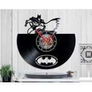 Indigovento Batman vinyl clock Batman wall clock gift handmade unique wall Batman Gotham gifts Dark Knight batman art Kids Room Clock record wall clock