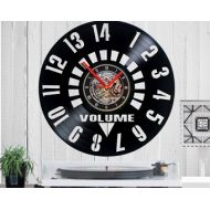 Indigovento Volume Vinyl clock wall clock handmade wall art amplifier uhr Birthday gift Volume clock music art clock home decor rock Music clock