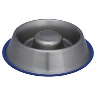 Indipets Extra Heavy Stainless Steel Non Tip - Anti Skid Health Care Slow Feeding Dish Colors May Vary
