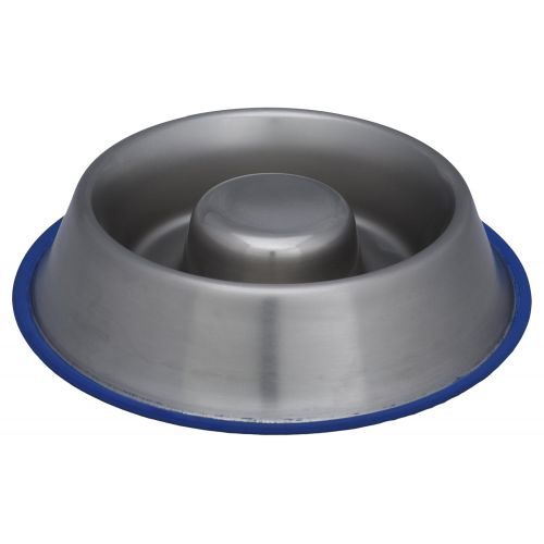  Indipets Extra Heavy Stainless Steel Non Tip - Anti Skid Health Care Slow Feeding Dish Colors May Vary