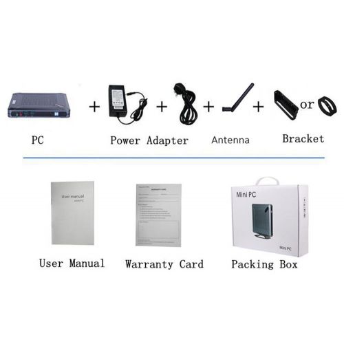  VNOPN Mini PC Fan Industrial Office Personal Desktop Computer with Intel Celeron 3865U Dual Core USB3.0 WiFi LAN SSDHDD, Support Linux Windows 7810