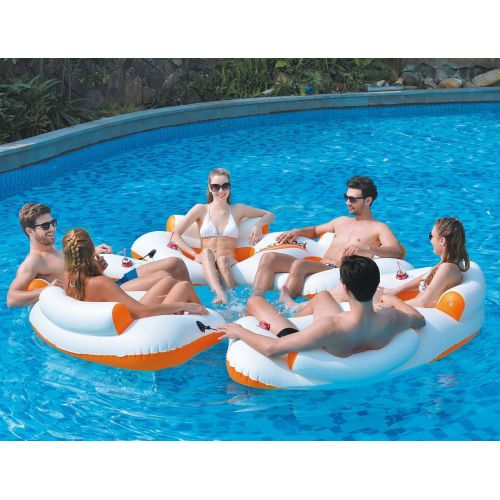  infactory Wassersessel: Aufblasbares 2-Personen-Wassersofa mit Becherhaltern (Wassercouch)