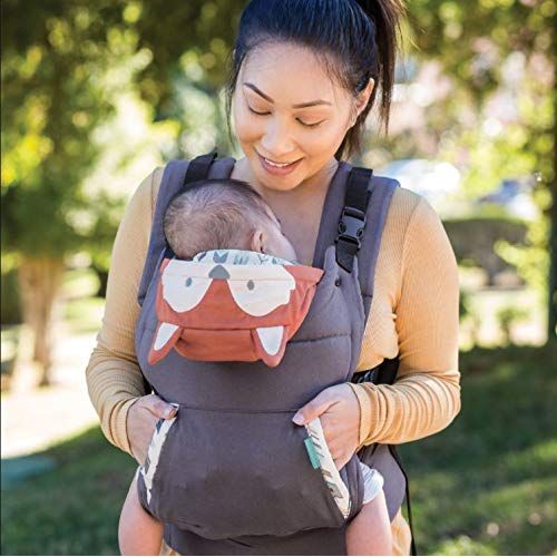  Visit the Infantino Store Infantino Cuddle Up Ergonomic Carrier, Face-in Front Carry & Back Carry with Removable Character Canopy Hood - Fox