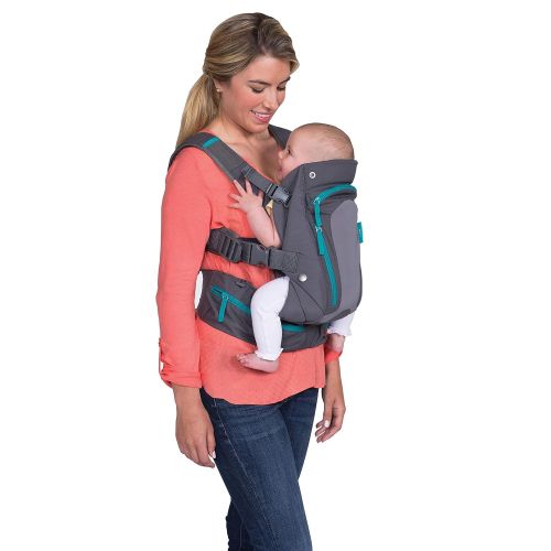  Infantino Carry On Baby Carrier with 6 Pockets for Diapers, Wipes, Pacifier, Phone & Keys and Ergonomic Seat