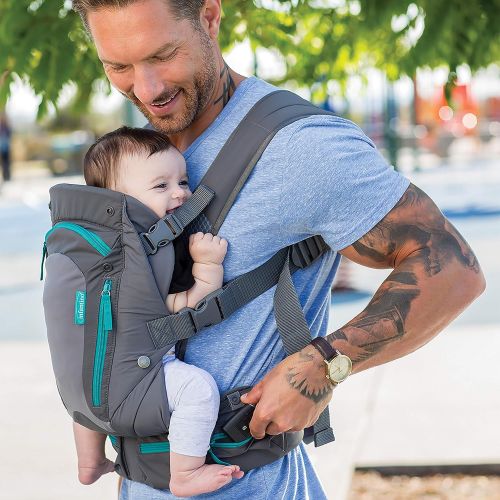  Infantino Carry On Baby Carrier with 6 Pockets for Diapers, Wipes, Pacifier, Phone & Keys and Ergonomic Seat