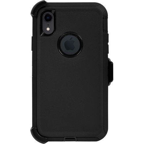  [아마존베스트]Inficase Protective Holster Case for iPhone XR (6.1), Heavy-Duty Hybrid Armor Cover with Belt-Clip Holder/Kickstand, Military Grade Shockproof Drop-Proof Rugged Protection | Black