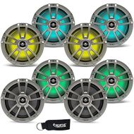 Infinity Marine Bundle - Four Pairs of Infinity 822MLT Marine 8 Inch RGB LED Coaxial Speakers - Titanium
